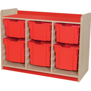KubbyClass Triple Bay 6 Tray Combination Classroom Storage Unit - 792mm High