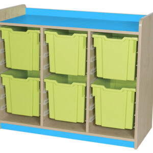 KubbyClass Triple Bay 6 Tray Classroom Storage Unit - 877mm High