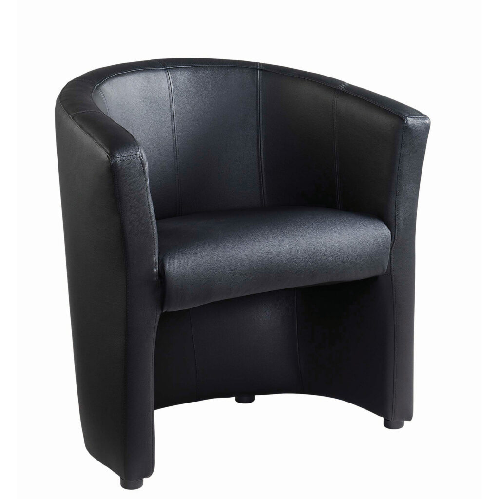 London Reception Tub Chair - Black Faux Leather
