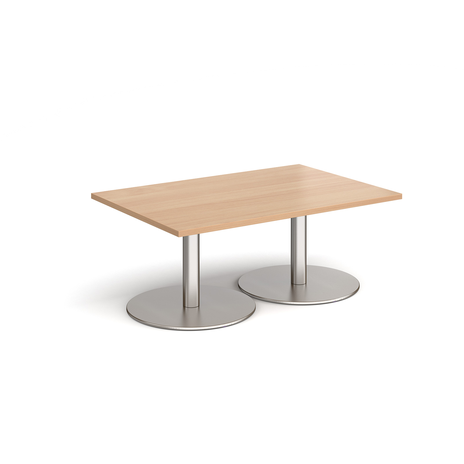 Monza Rectangular Complete Coffee Table - Brushed Steel Base