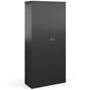 Steel Contract 4 Shelf  Cupboard 1968mm High - Black