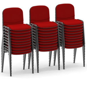 ISO Stacking Visitor Chair – Fabric Seat, Black Frame - Bundle of 30
