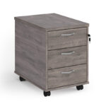 3 Drawer Mobile Pedestal With Silver Handles – 567mm High - R3MGO