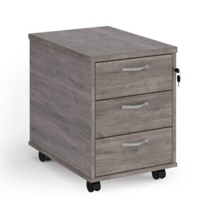 3 Drawer Mobile Pedestal With Silver Handles – 567mm High - R3MGO