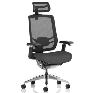 Ergo Click High Back Ergonomic Office Chair – Fabric Seat, Mesh Back, with Arms