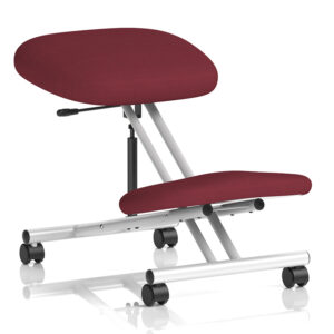 Kneeling Height Adjustable Stool With Silver Frame - Bespoke Fabric Colour