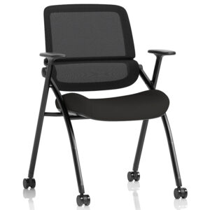 Capra Folding Training Chair – Mesh Back with Adjustable Sliding Arms