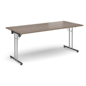 Folding Conference Table – 1800mm x 800mm, Chrome Frame with Straight Foot Rails