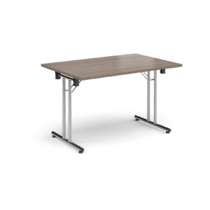 Folding Conference Table – 1200mm x 800mm, Chrome Frame with Straight Foot Rails