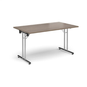 Folding Conference Table – 1400mm x 800mm, Chrome Frame with Straight Foot Rails