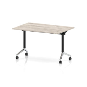 Impulse Plus Rectangular Fliptop Meeting Table with Black and Chrome Frame - 1200mm x 800mm
