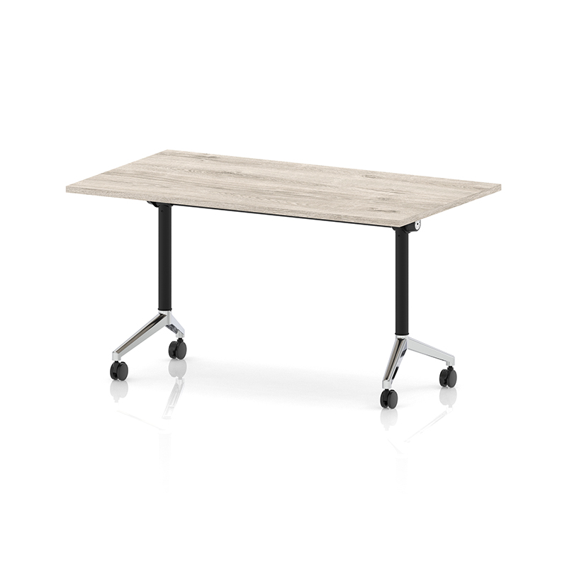 Impulse Plus Rectangular Fliptop Meeting Table with Black and Chrome Frame – 1400mm x 800mm