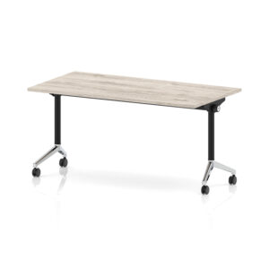 Impulse Plus Rectangular Fliptop Meeting Table with Black and Chrome Frame – 1600mm x 800mm