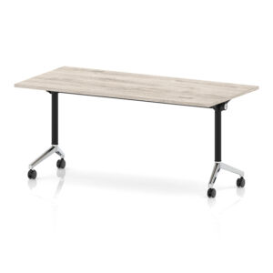 Impulse Plus Rectangular Fliptop Meeting Table with Black and Chrome Frame – 1800mm x 800mm