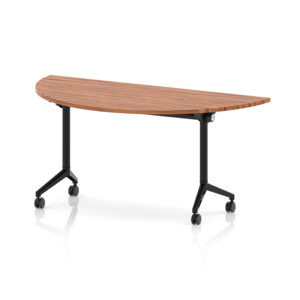 Impulse Plus Semi Circle Fliptop Meeting Table with Black Frame - 1600mm x 800mm