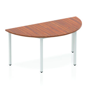 Impulse Semi-Circle Meeting Table with Silver Frame 1600mm Wide