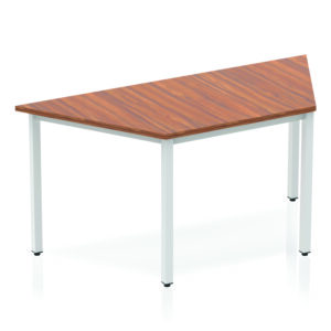 Impulse Trapezium Meeting Table with Silver Frame 1600mm Wide