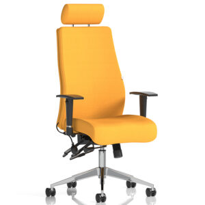 Onyx Bespoke Colour Ergonomic Posture Chair with Adjustable Arms and Headrest