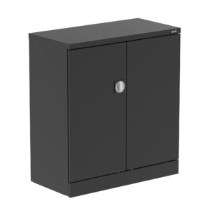 Qube Stationery 2-Door Cupboard - 1020mm Black - Nobis Furniture