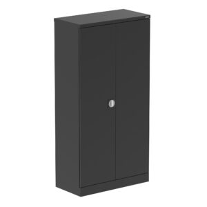 Qube Stationery 2-Door Cupboard - 1830mm Black - Nobis Furniture
