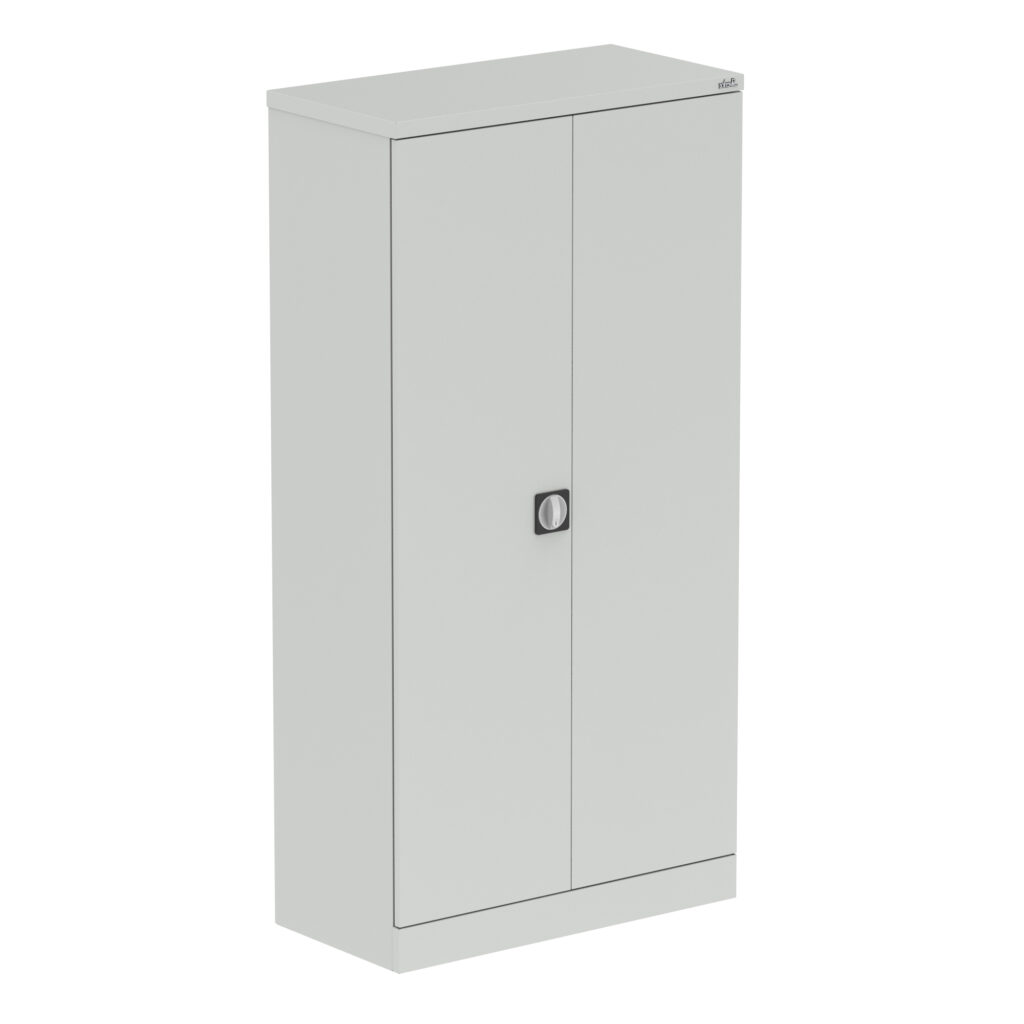 Qube Stationery 2-Door Cupboard - 1830mm Light Grey - Nobis Furniture