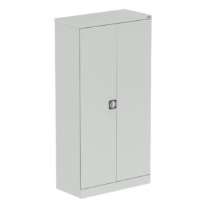 Qube Stationery 2-Door Cupboard - 1830mm Light Grey - Nobis Furniture
