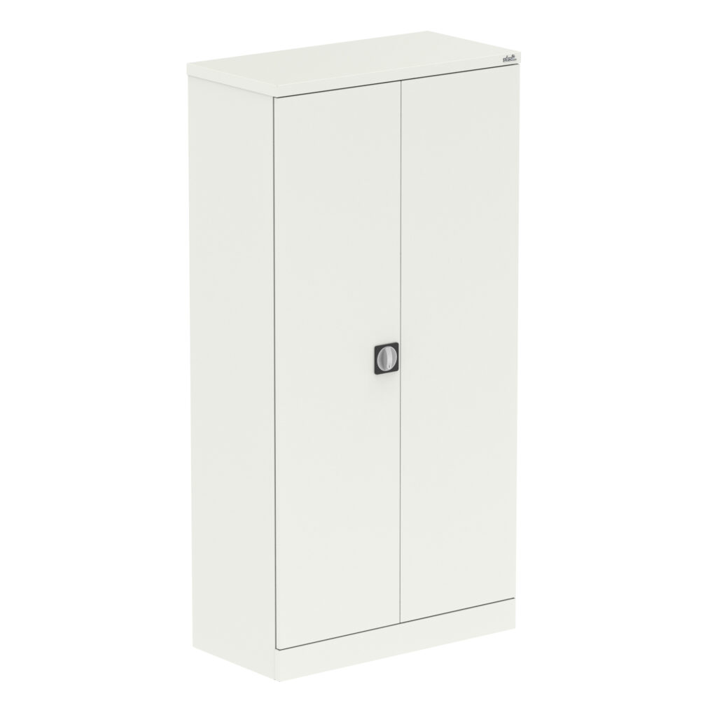 Qube Stationery 2-Door Cupboard - 1830mm White - Nobis Furniture