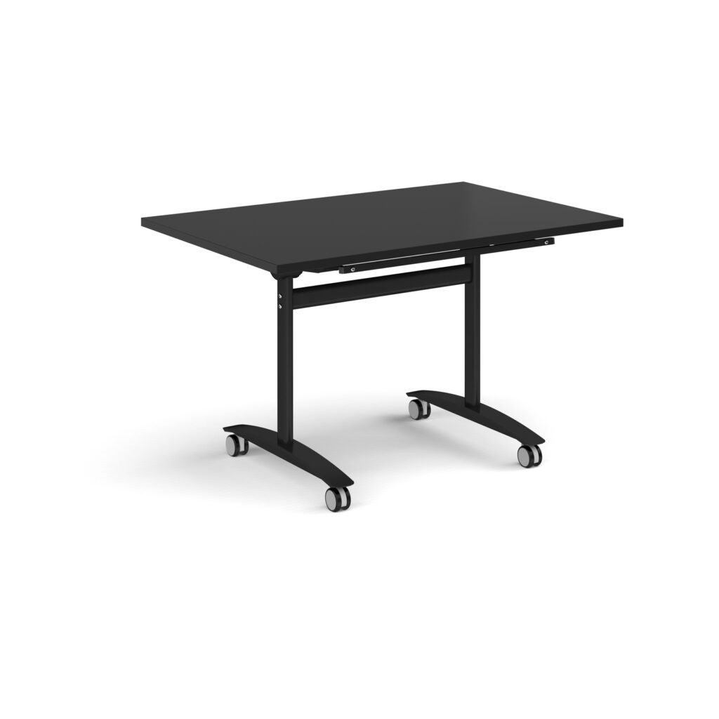 Rectangular Deluxe Fliptop Meeting Table with Black Frame - 1200mm Wide