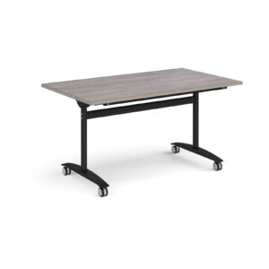 Rectangular Deluxe Fliptop Meeting Table with Black Frame - 1400mm Wide