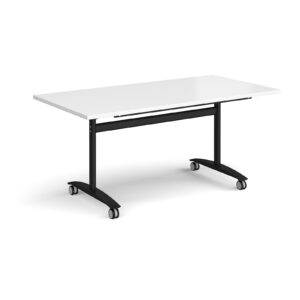Rectangular Deluxe Fliptop Meeting Table with Black Frame - 1600mm Wide