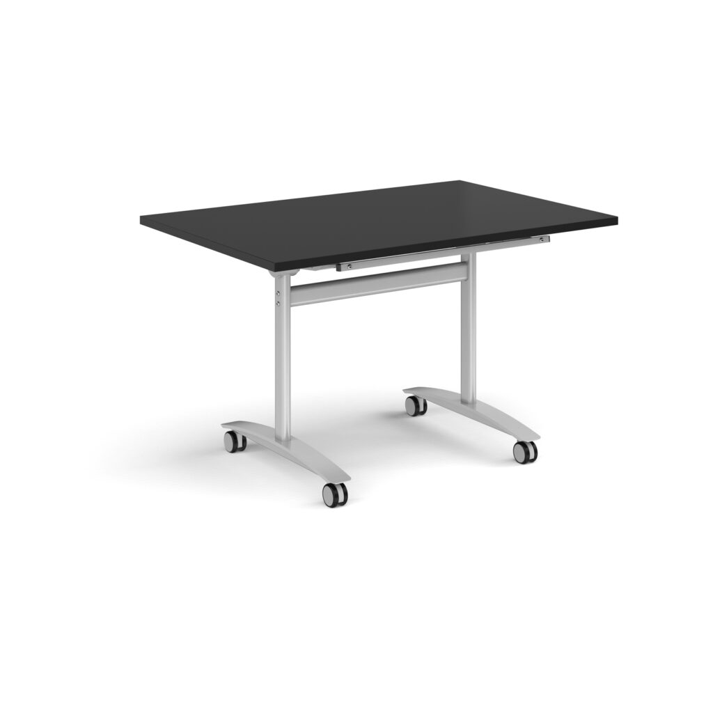 Rectangular Deluxe Fliptop Meeting Table with Silver Frame - 1200mm Wide