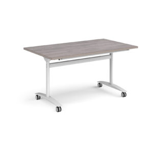 Rectangular Deluxe Fliptop Meeting Table with White Frame - 1400mm Wide