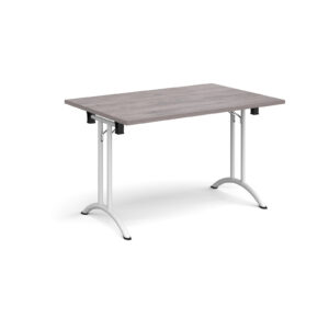 Rectangular Folding Leg Meeting Table with Curved Feet - 1200mm x 800mm - White Frame