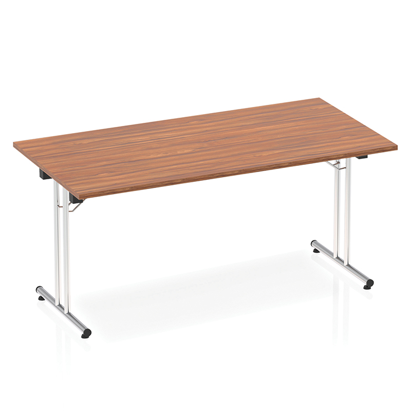 Impulse Folding Rectangular Meeting Table 1600mm x 800mm - Silver Frame