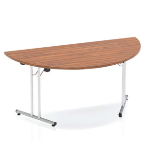 Impulse Folding Semi-Circle Meeting Table 1600mm x 800mm - Silver Frame