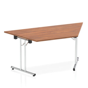Impulse Folding Trapezium Meeting Table 1600mm x 800mm - Silver Frame