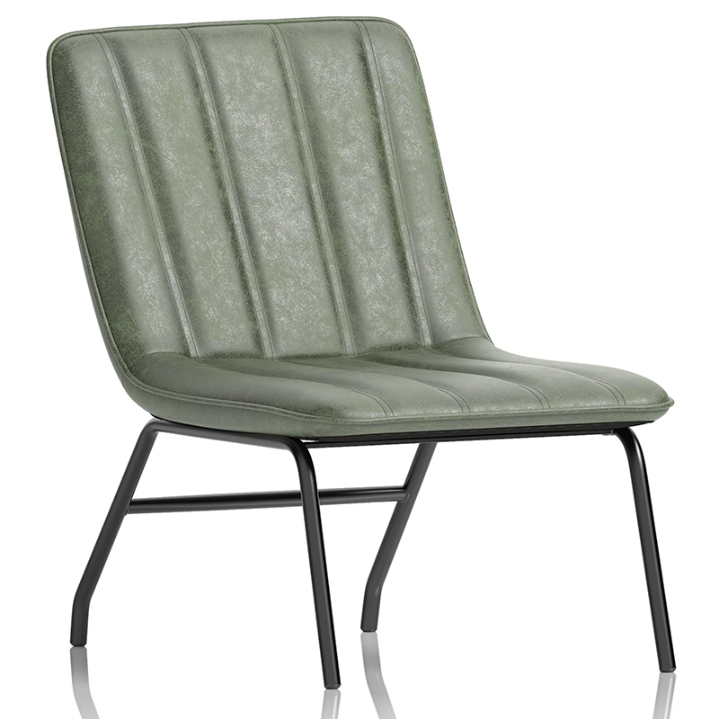 Harbor Forest Green Faux Leather Lounge Side Chair