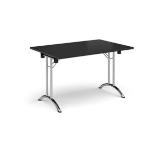 Rectangular Folding Leg Meeting Table with Curved Feet - 1200mm x 800mm - Chrome Frame