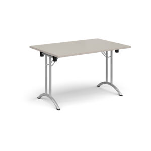 Rectangular Folding Leg Meeting Table with Curved Feet - 1200mm x 800mm - Silver Frame
