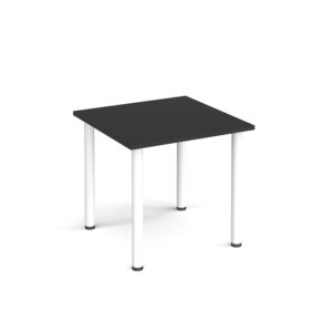 Square Radial Leg Meeting Table - White Frame - 800mm x 800mm