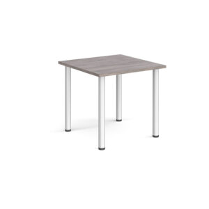 Square Radial Leg Meeting Table - Silver Frame - 800mm x 800mm