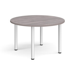 Circular Meeting Table with Radial Legs – Silver Frame, 1200mm Diameter