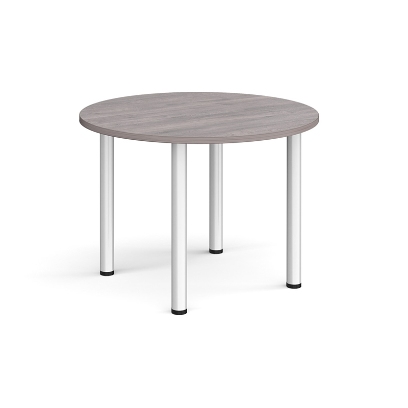 Circular Meeting Table with Radial Legs – Silver Frame, 1000mm Diameter