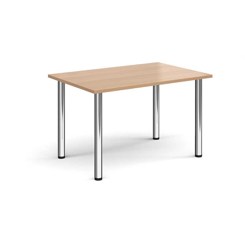 Rectangular Meeting Table with Radial Legs – Chrome Frame, 1200 x 800mm