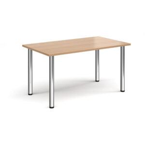 Rectangular Meeting Table with Radial Legs – Chrome Frame, 1400 x 800mm