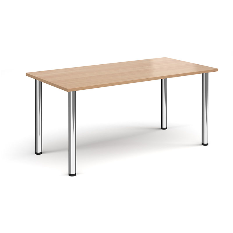 Rectangular Meeting Table with Radial Legs – Chrome Frame, 1600 x 800mm