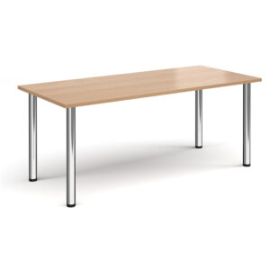 Rectangular Meeting Table with Radial Legs – Chrome Frame, 1800 x 800mm
