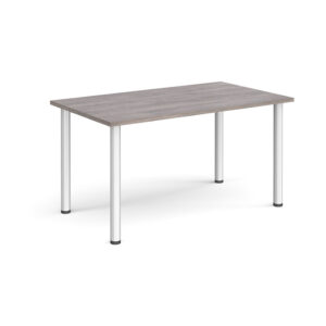 Rectangular Meeting Table with Radial Legs – Silver Frame, 1400 x 800mm