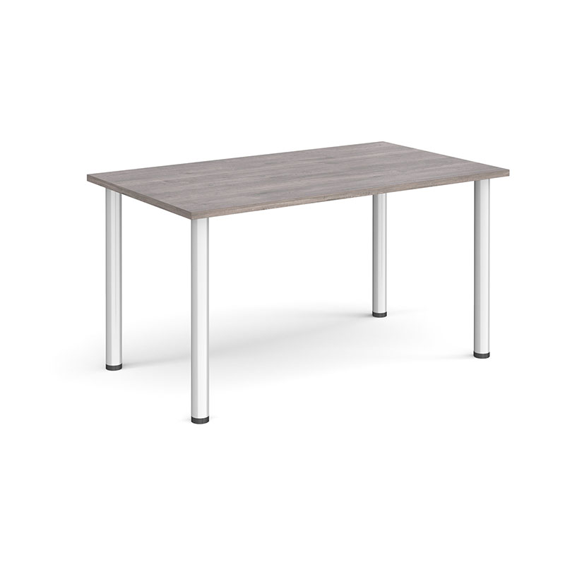 Rectangular Meeting Table with Radial Legs – Silver Frame, 1400 x 800mm