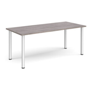 Rectangular Meeting Table with Radial Legs – Silver Frame, 1800 x 800mm
